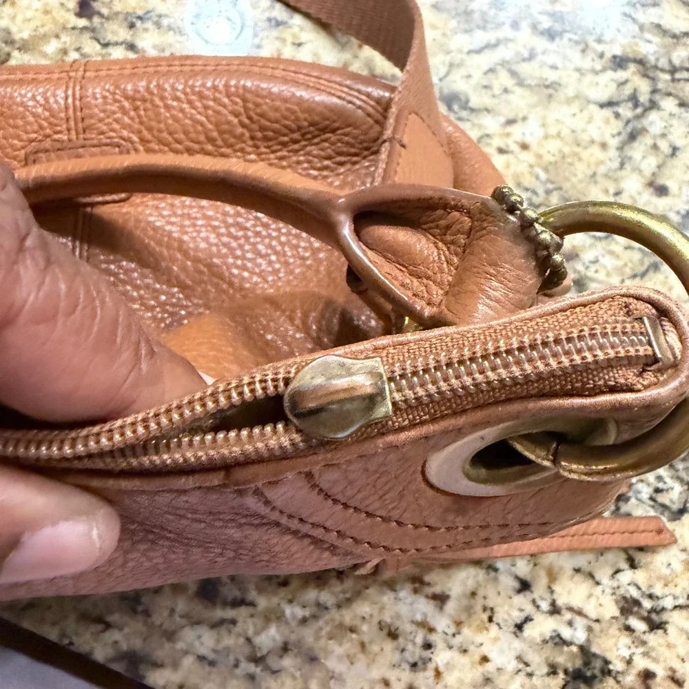 Fossil Karli Hobo Brown Leather Crossbody Bag Convertible Satchel Handbag